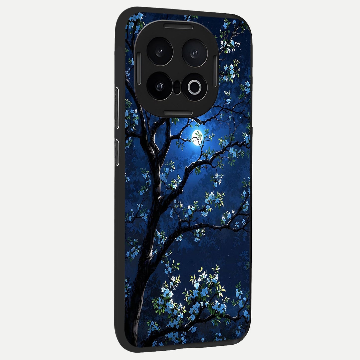 Mystic Floral Night back cover for iQOO 13 slim fit glass case with vibrant aesthetic design