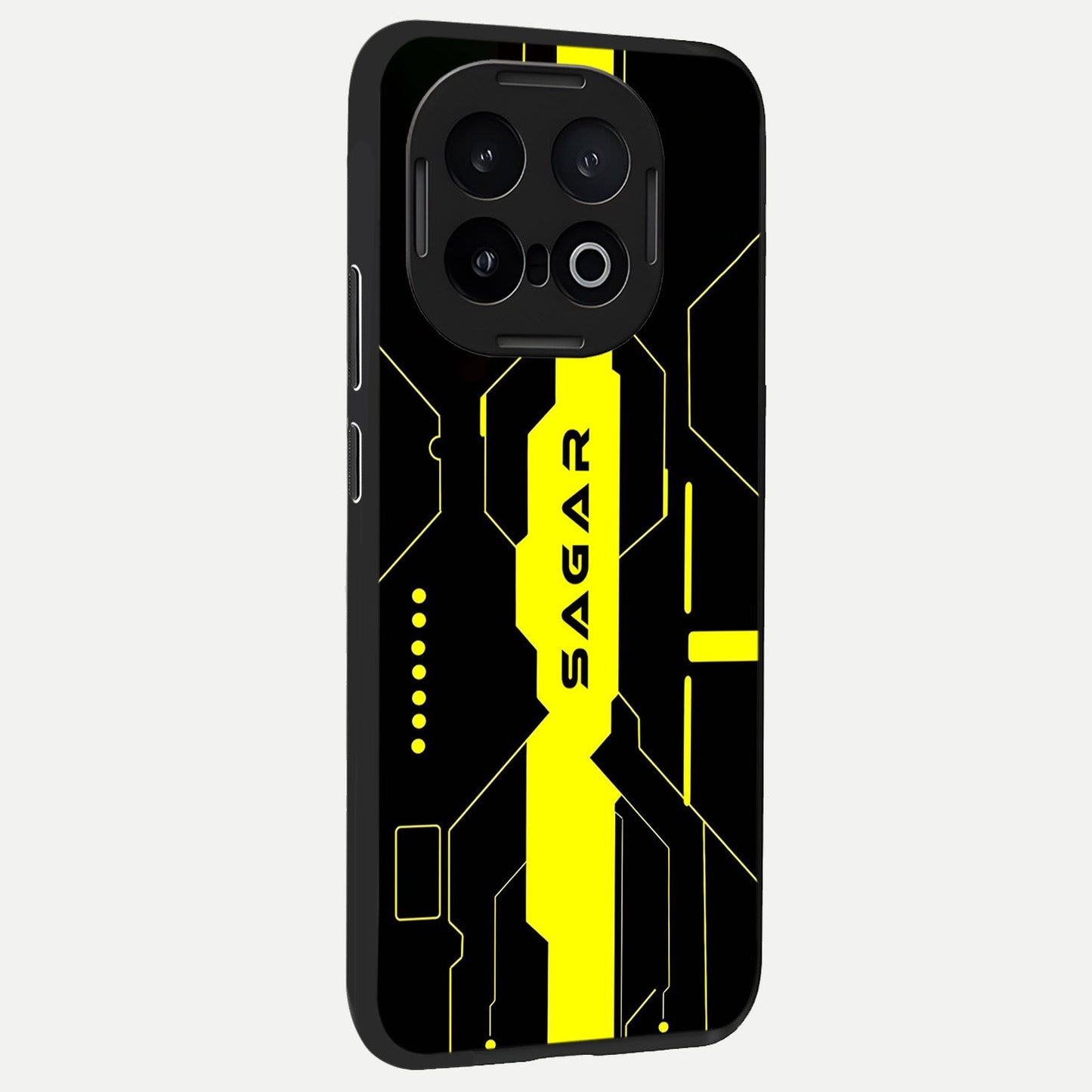 Neon CYBERPUNK Custom Name back cover for iQOO 13 slim fit glass case with vibrant aesthetic design