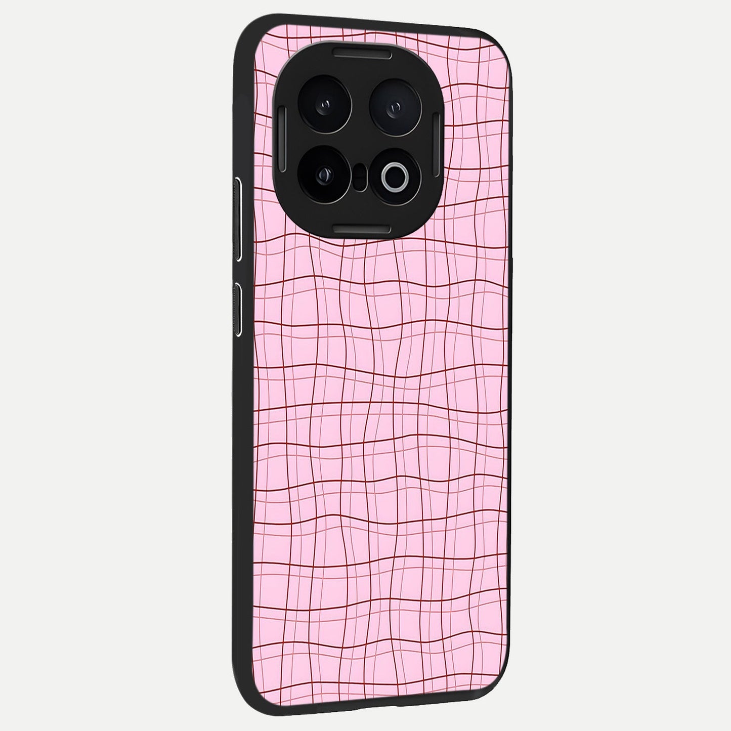 Soft Grid Bliss back cover for iQOO 13 slim fit glass case with vibrant aesthetic design