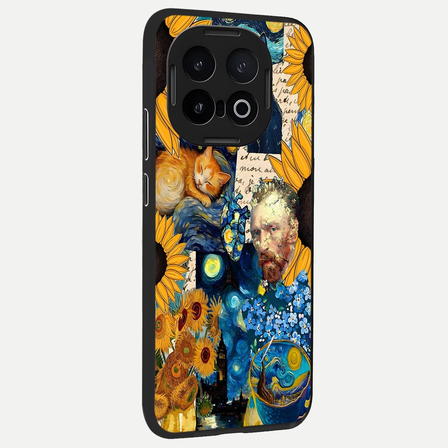 Sunflower Chic Mood Custom Name back cover for iQOO 13 slim fit glass case with vibrant aesthetic design