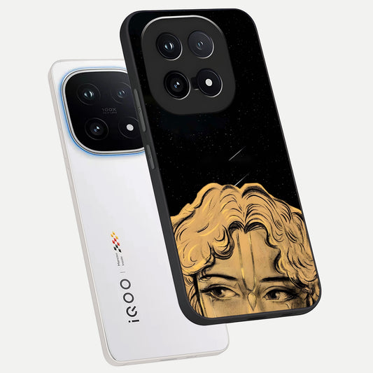 Celestial Gods Plan phone case for iQOO 15 showing premium glass back cover with detailed artwork