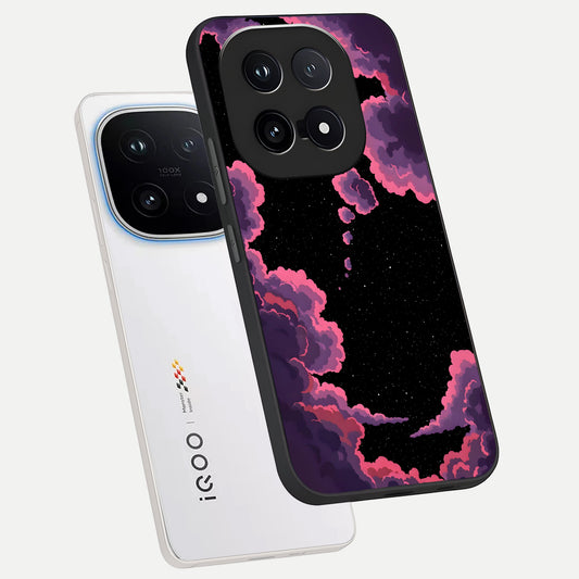 Cosmic Cloud Journey phone case for iQOO 15 showing premium glass back cover with detailed artwork