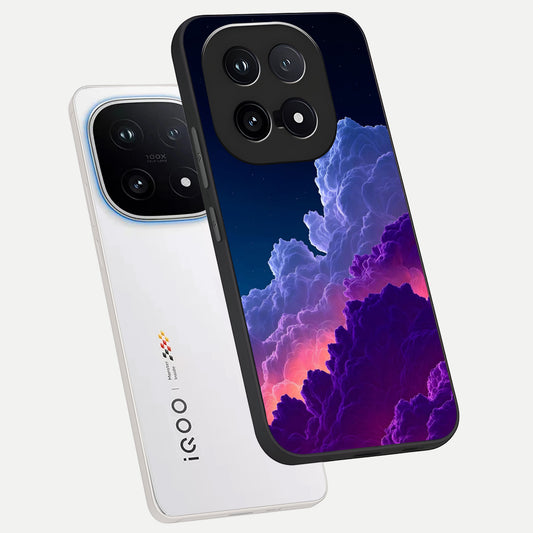 Dreamy Cloud Skies phone case for iQOO 15 showing premium glass back cover with detailed artwork