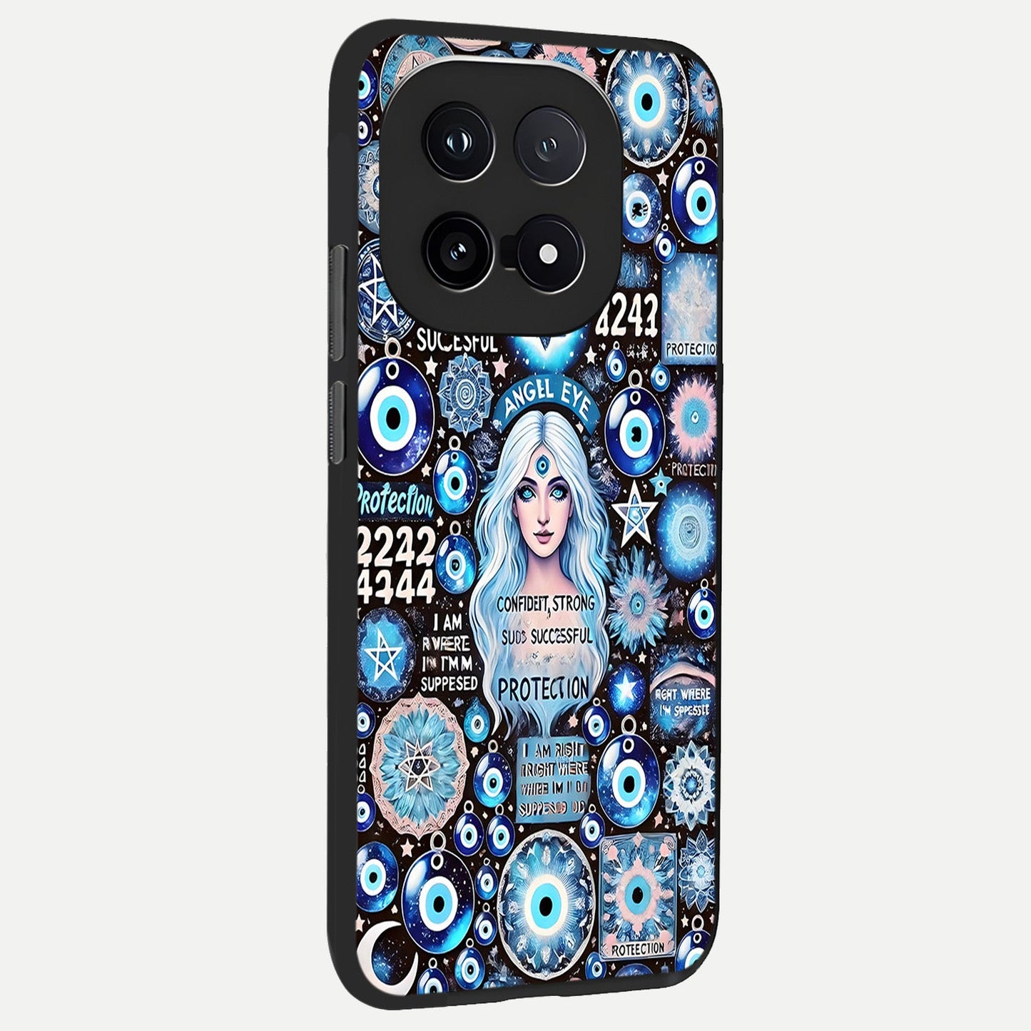 Angel Aura Shield back cover for iQOO 15 slim fit glass case with vibrant aesthetic design