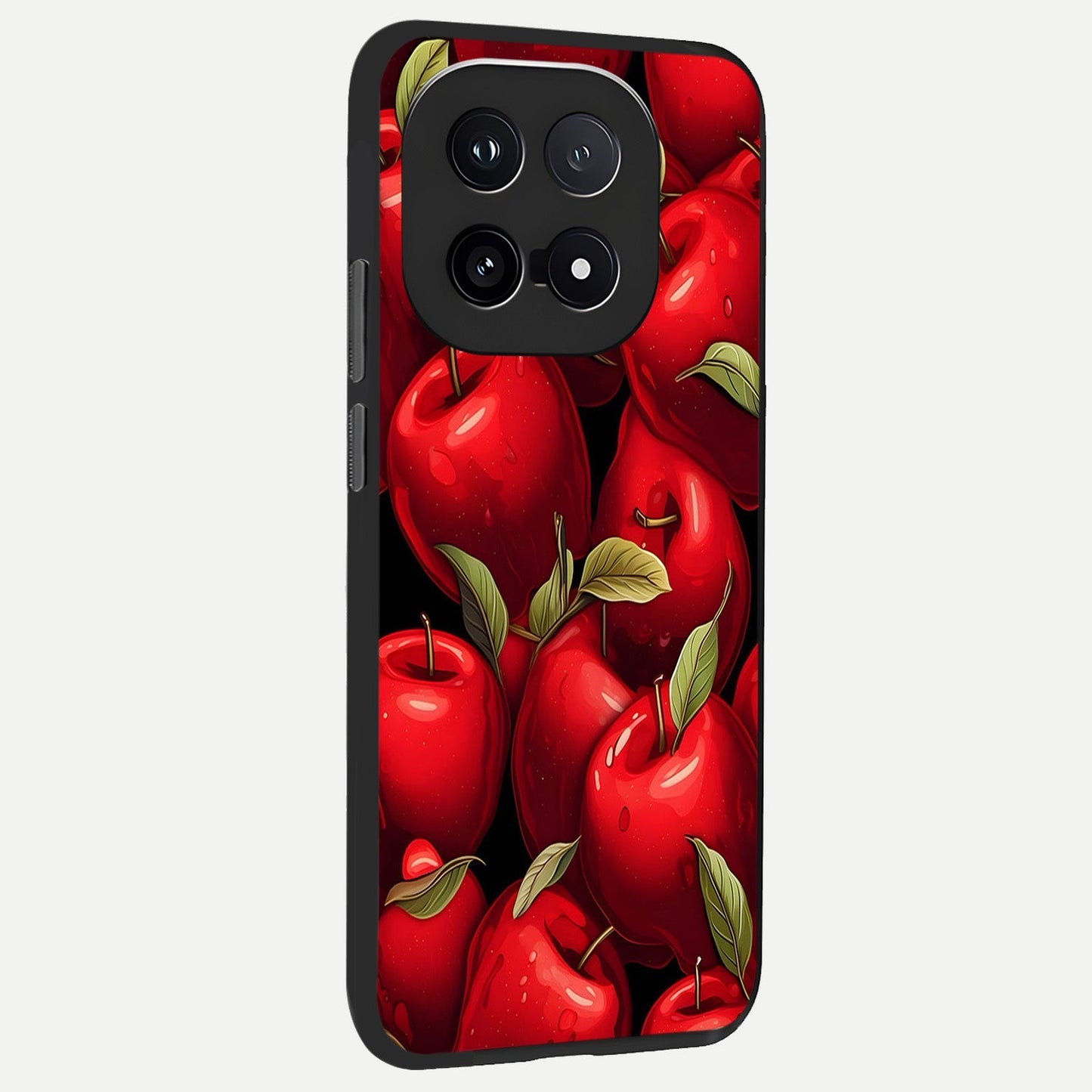 Apple Pattern back cover for iQOO 15 slim fit glass case with vibrant aesthetic design