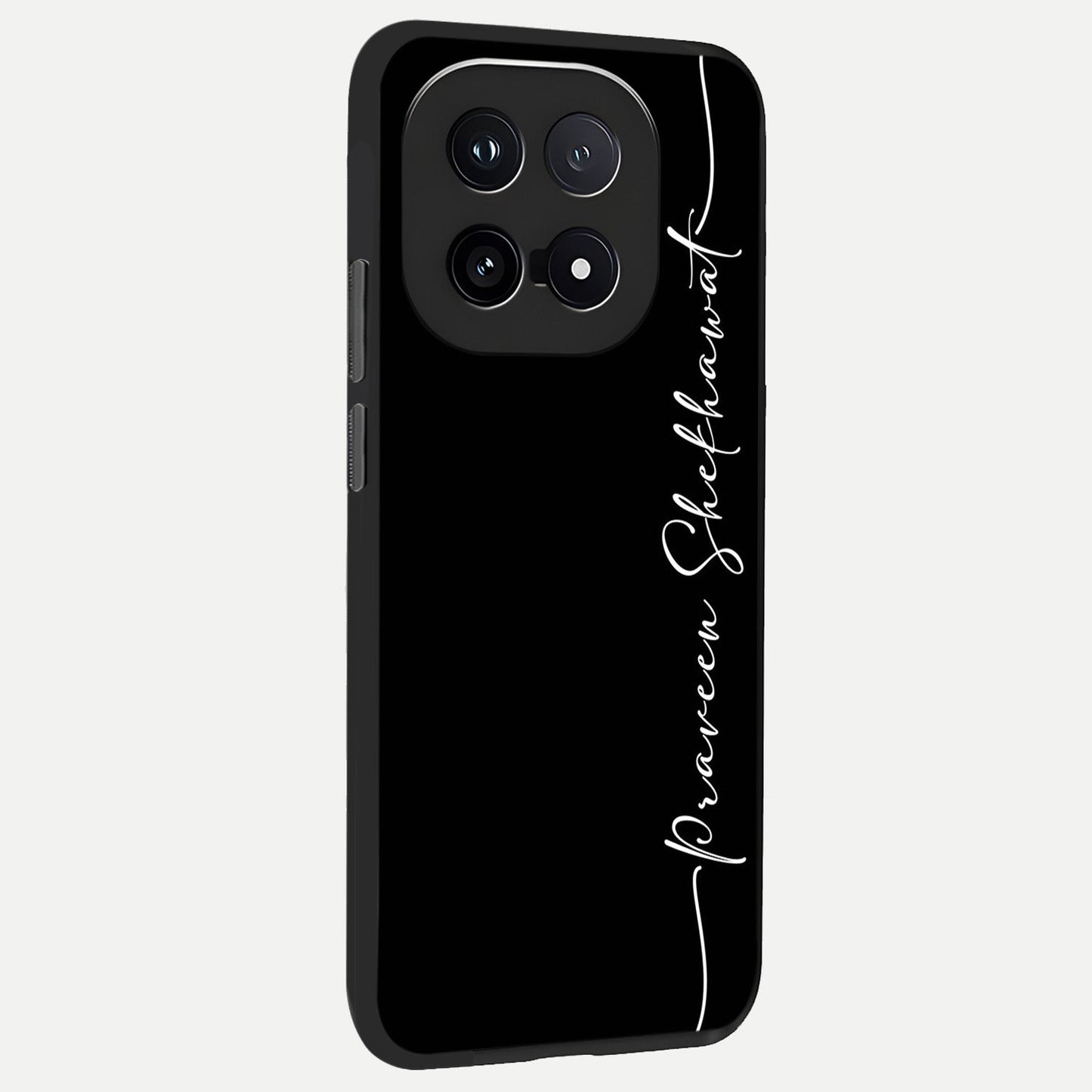 Black Tune Custom Name back cover for iQOO 15 slim fit glass case with vibrant aesthetic design