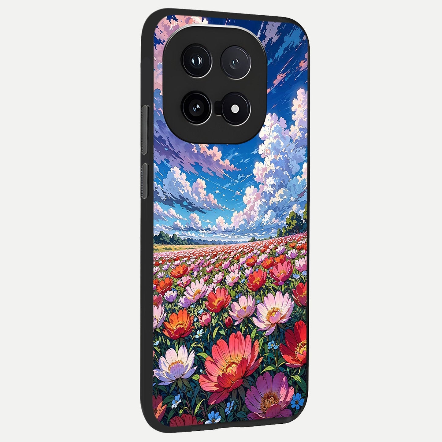 Blossom Sky Field back cover for iQOO 15 slim fit glass case with vibrant aesthetic design