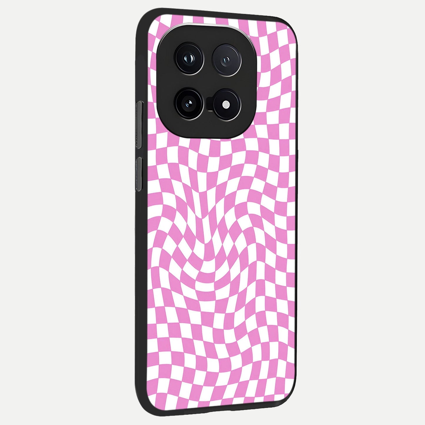 Bubblegum Check Wave back cover for iQOO 15 slim fit glass case with vibrant aesthetic design