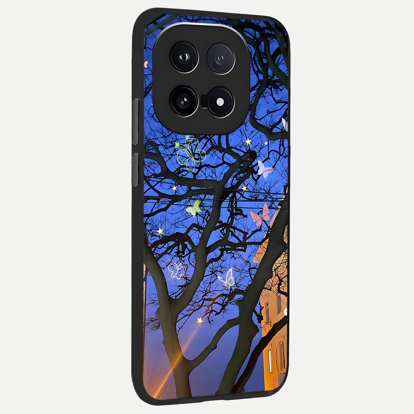 Butterfly Night Magic back cover for iQOO 15 slim fit glass case with vibrant aesthetic design