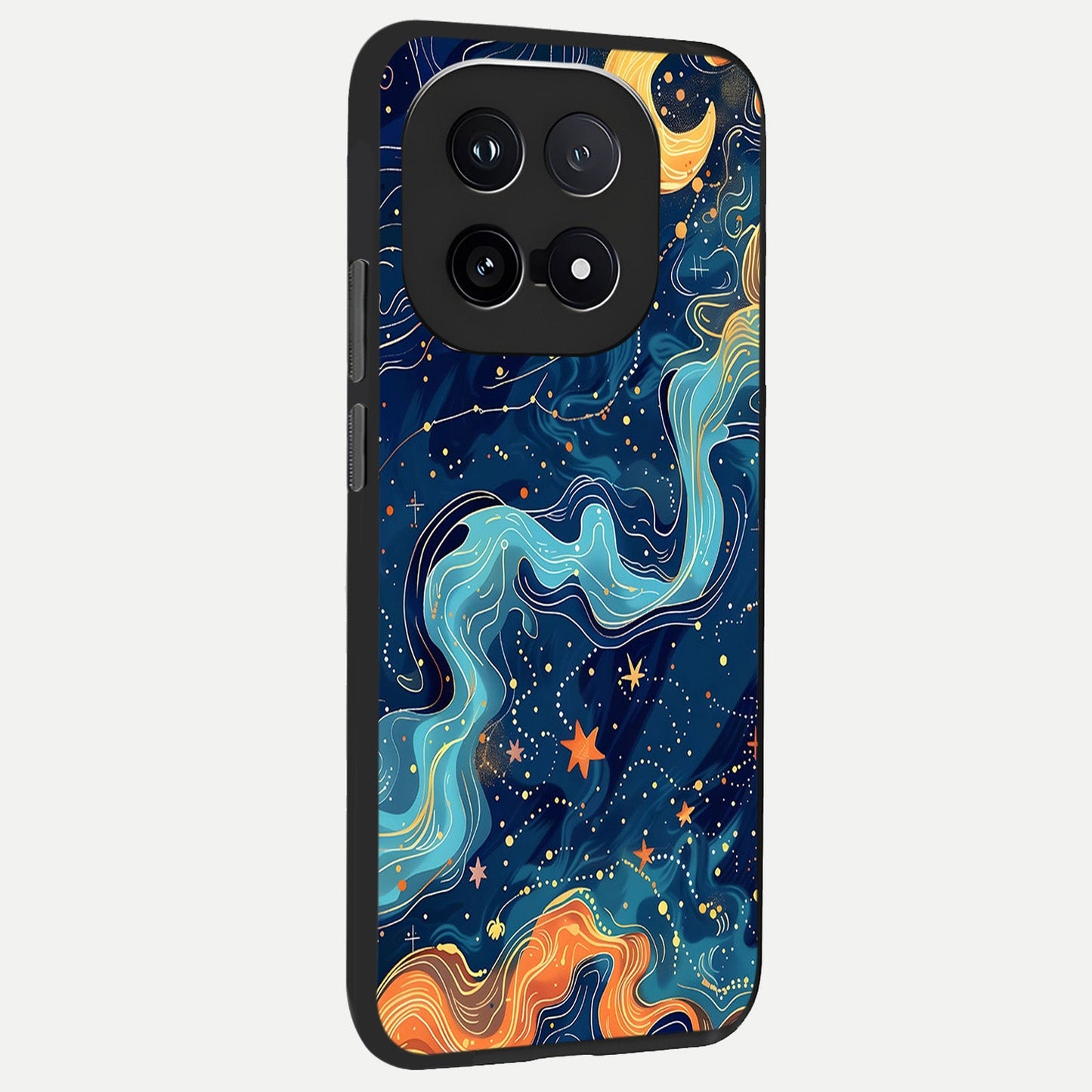 Celestial Dream Flow back cover for iQOO 15 slim fit glass case with vibrant aesthetic design