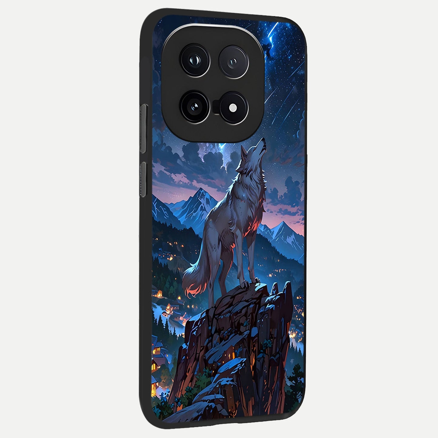 Celestial Wolf Howl back cover for iQOO 15 slim fit glass case with vibrant aesthetic design