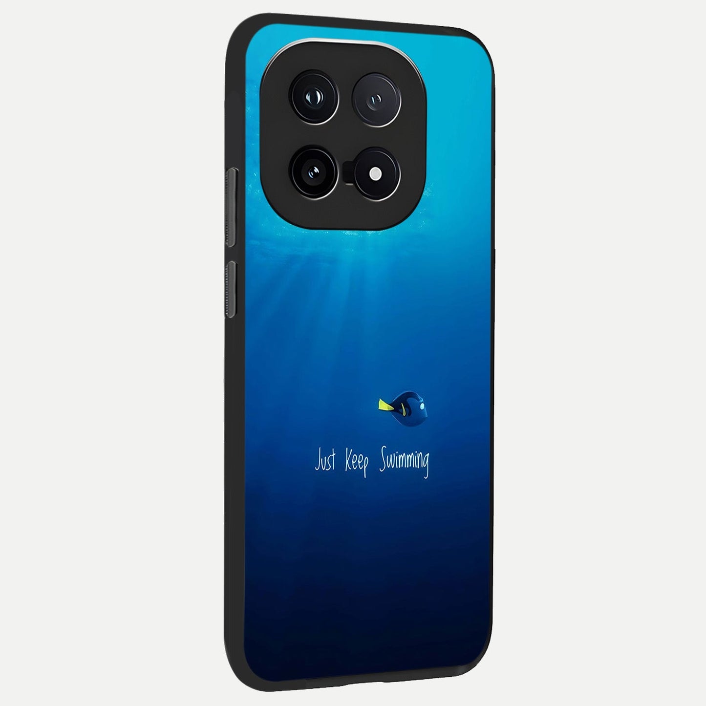 Just Keep Swimming back cover for iQOO 15 slim fit glass case with vibrant aesthetic design