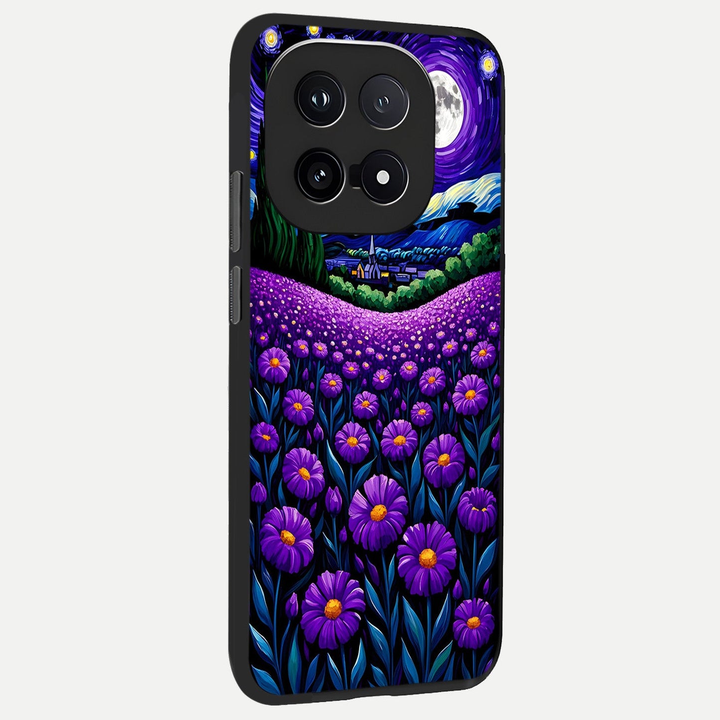 Lavender Moon Field back cover for iQOO 15 slim fit glass case with vibrant aesthetic design