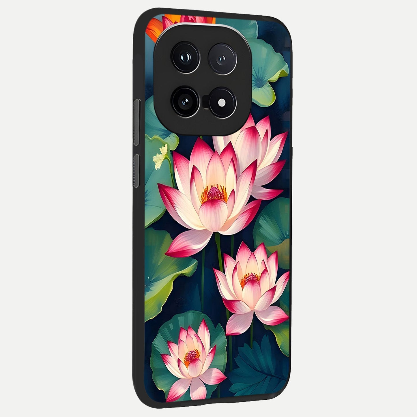 Lotus Dream Serenity back cover for iQOO 15 slim fit glass case with vibrant aesthetic design