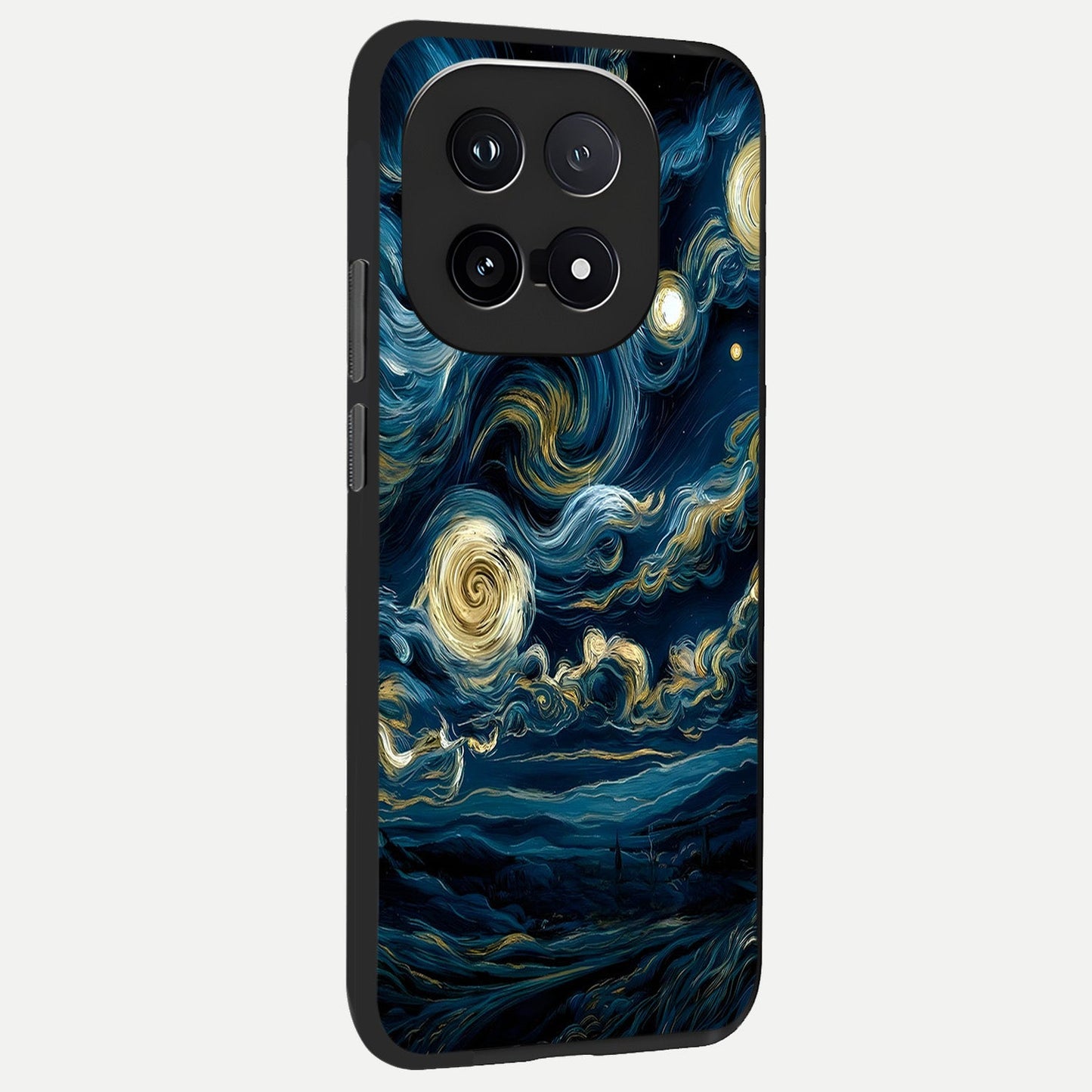 Midnight Sky Whirl back cover for iQOO 15 slim fit glass case with vibrant aesthetic design