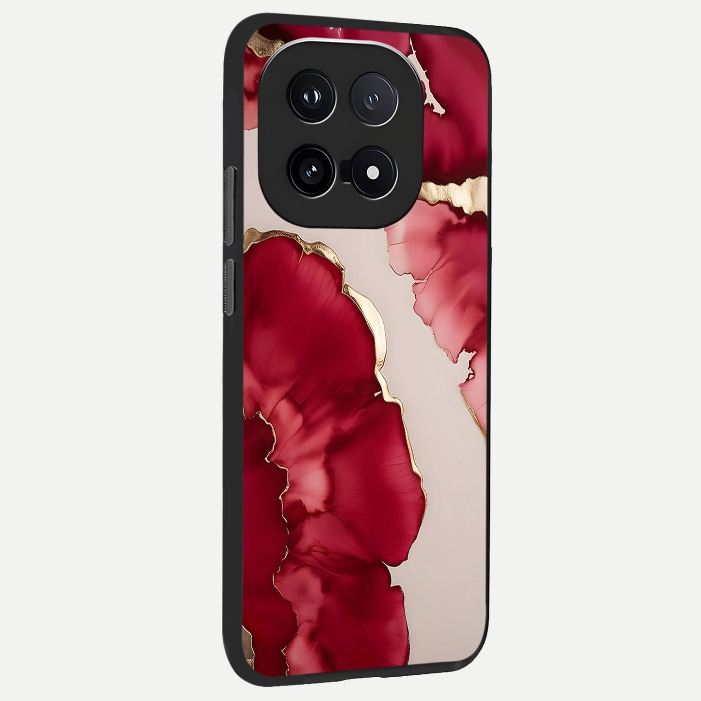 Pink And White Marble back cover for iQOO 15 slim fit glass case with vibrant aesthetic design
