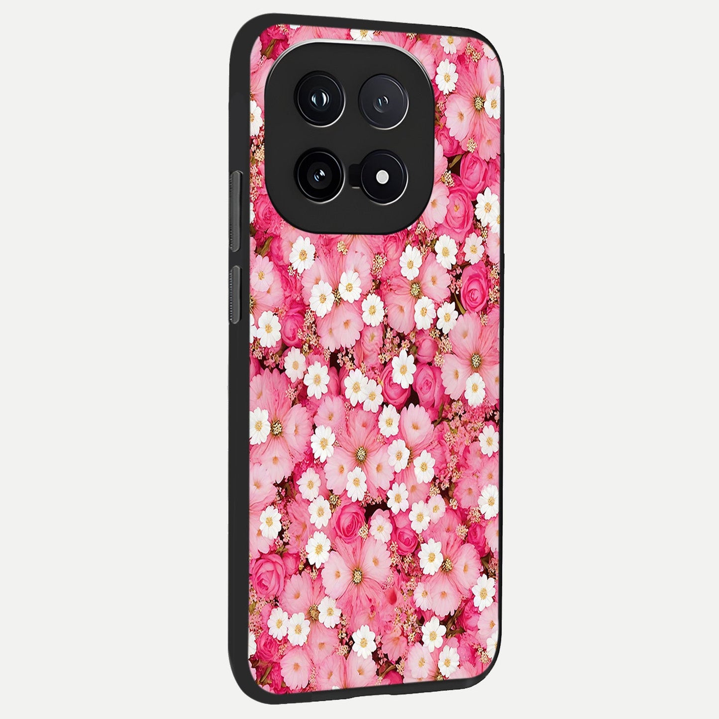 Pink Daisy Bliss back cover for iQOO 15 slim fit glass case with vibrant aesthetic design