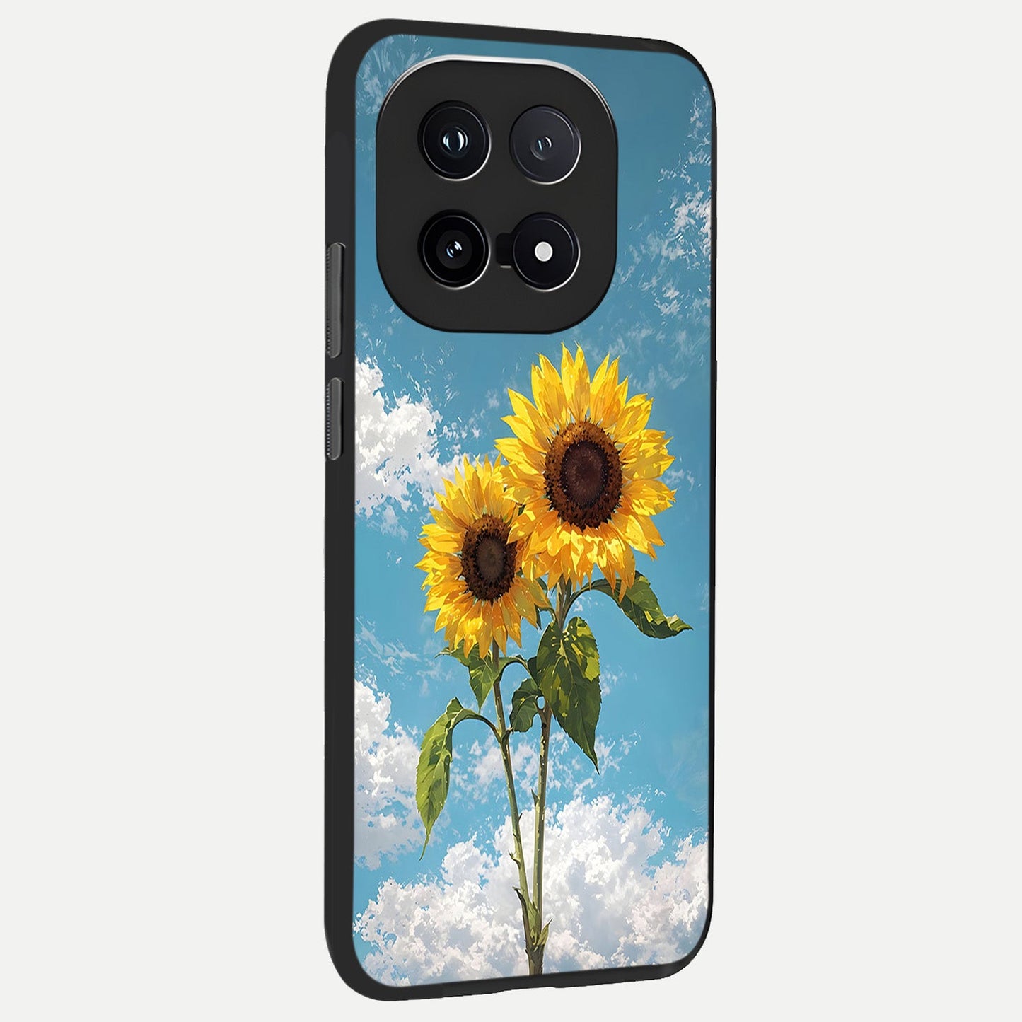 Sunlit Daisy Glow back cover for iQOO 15 slim fit glass case with vibrant aesthetic design