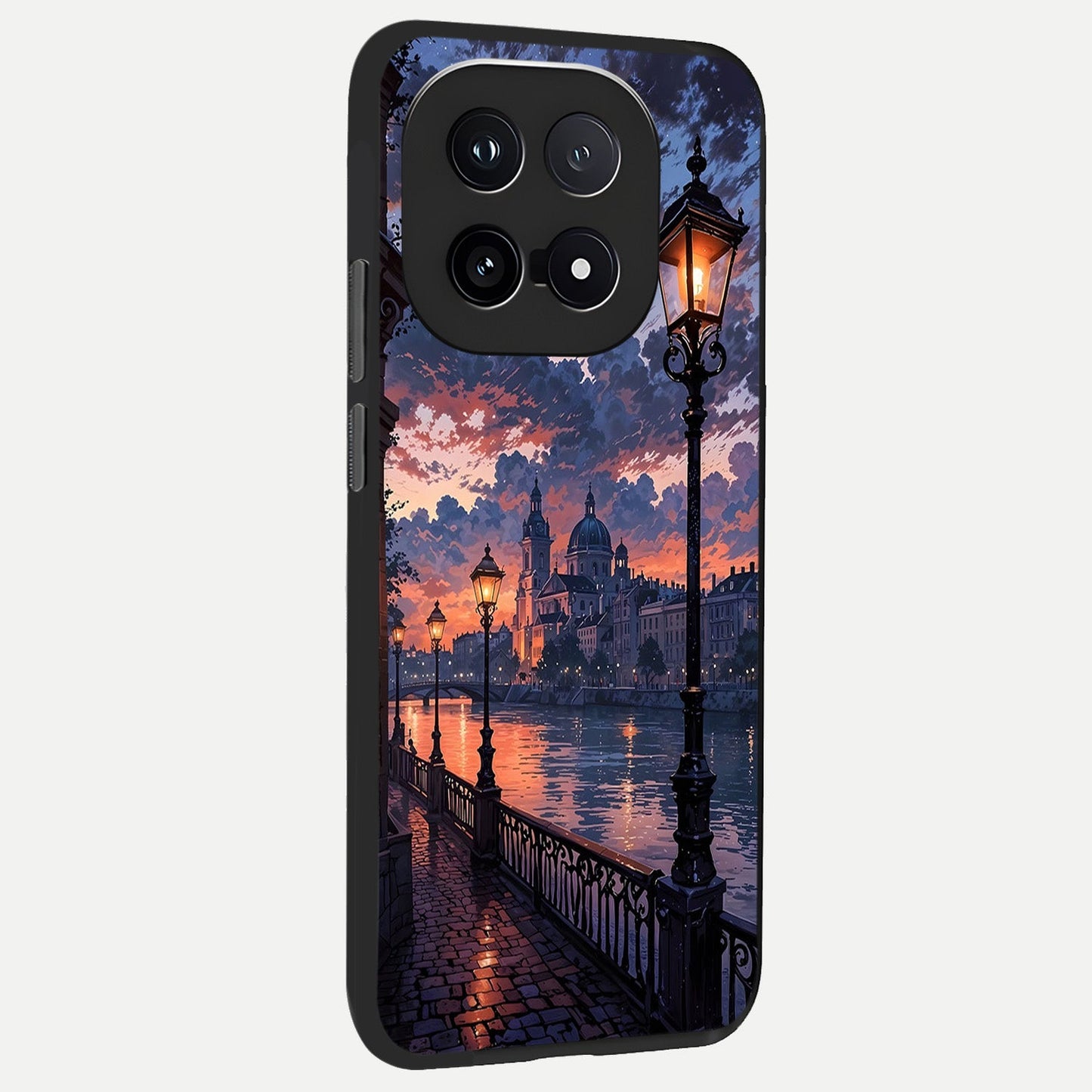 Twilight River Lights back cover for iQOO 15 slim fit glass case with vibrant aesthetic design