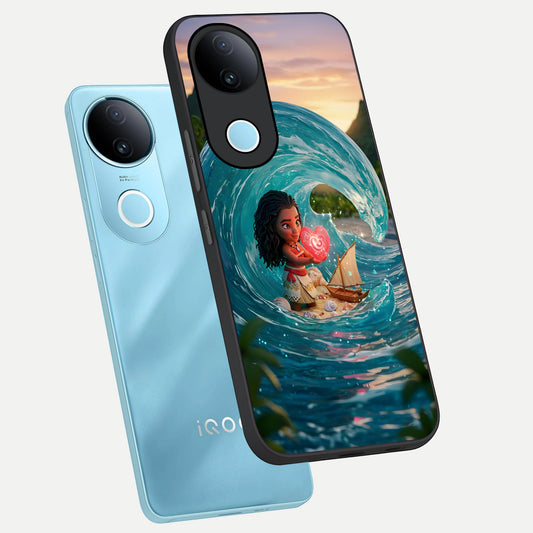 Heart of Ocean phone case for iQOO Z10R showing premium glass back cover with detailed artwork