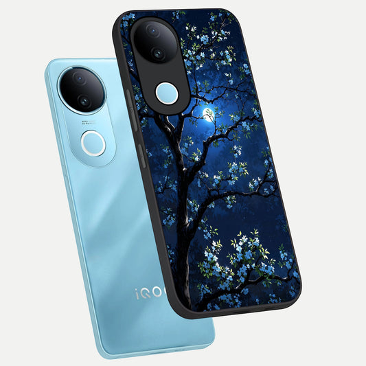 Mystic Floral Night phone case for iQOO Z10R showing premium glass back cover with detailed artwork
