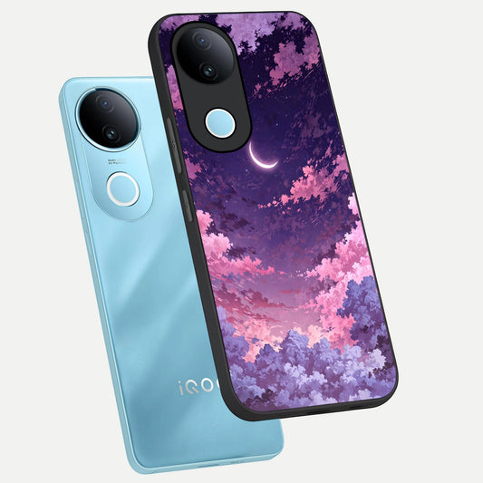 Sky Drift Clouds phone case for iQOO Z10R showing premium glass back cover with detailed artwork