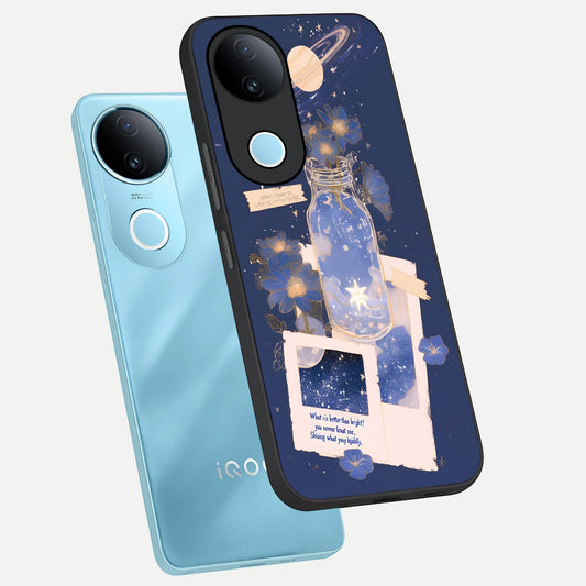 Starlit Cosmic Jar phone case for iQOO Z10R showing premium glass back cover with detailed artwork