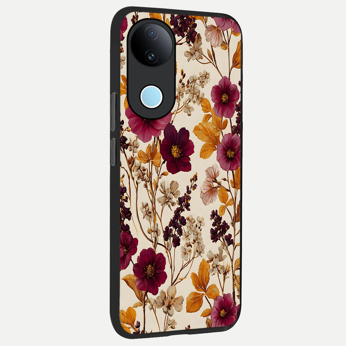 Autumn Wine Bloom back cover For iQOO Z10R 5G slim fit glass case with vibrant aesthetic design