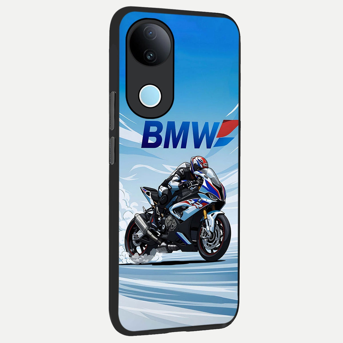 BMW Power Drift back cover For iQOO Z10R 5G slim fit glass case with vibrant aesthetic design