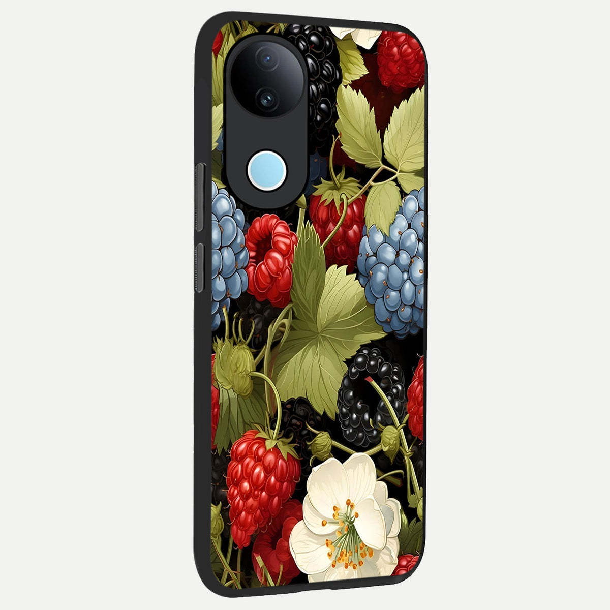 Berry Bloom Charm back cover For iQOO Z10R 5G slim fit glass case with vibrant aesthetic design