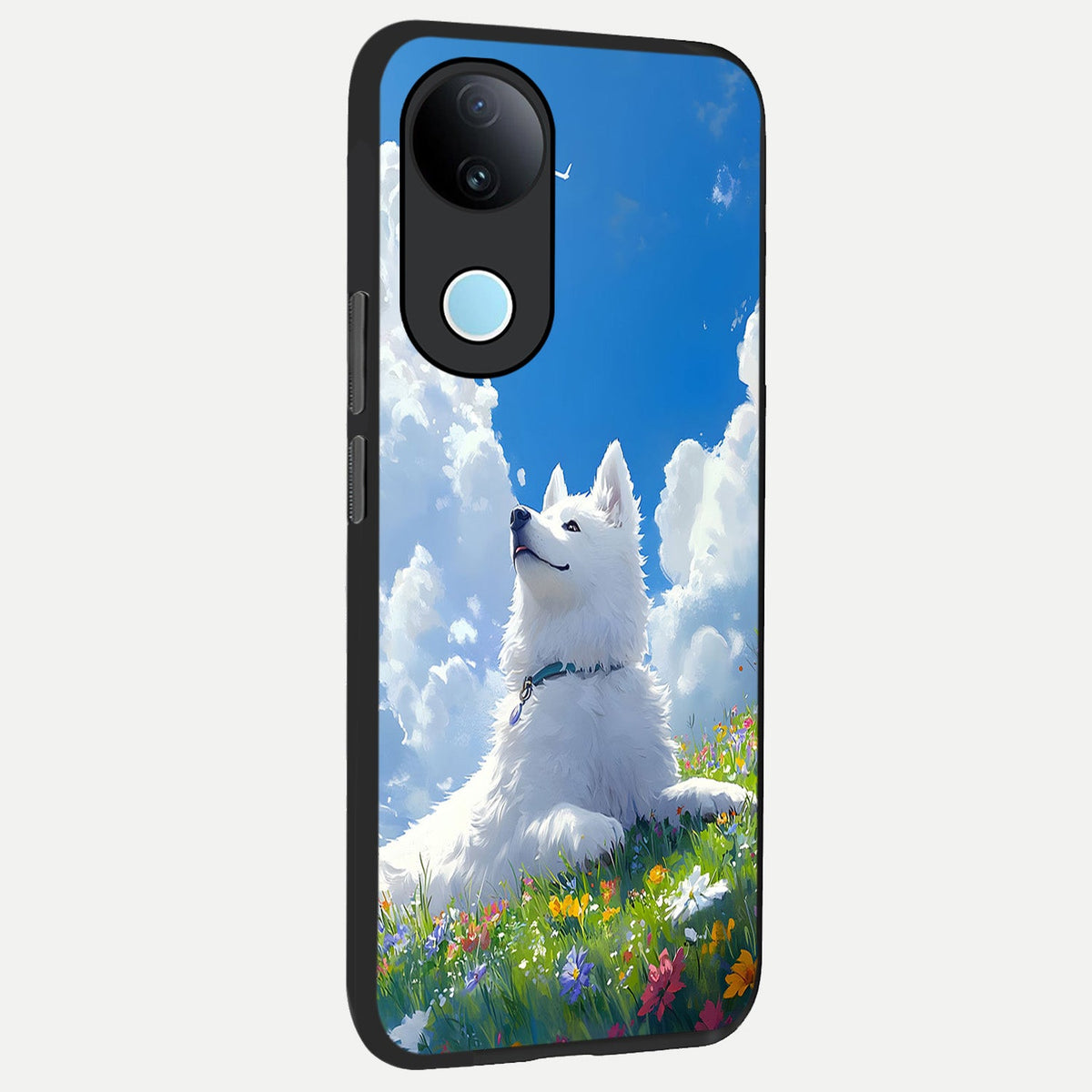 Blissful Cloud Pup back cover For iQOO Z10R 5G slim fit glass case with vibrant aesthetic design
