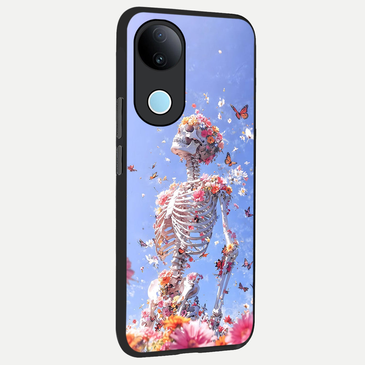 Bloom Beyond Bones back cover For iQOO Z10R 5G slim fit glass case with vibrant aesthetic design