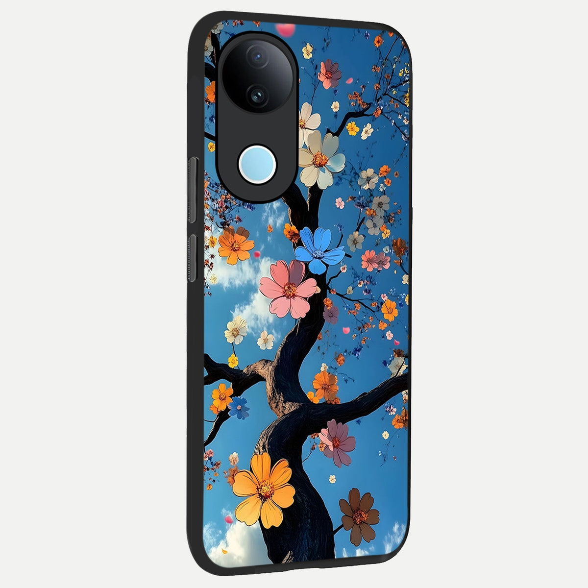 Blossom Dream Sky back cover For iQOO Z10R 5G slim fit glass case with vibrant aesthetic design