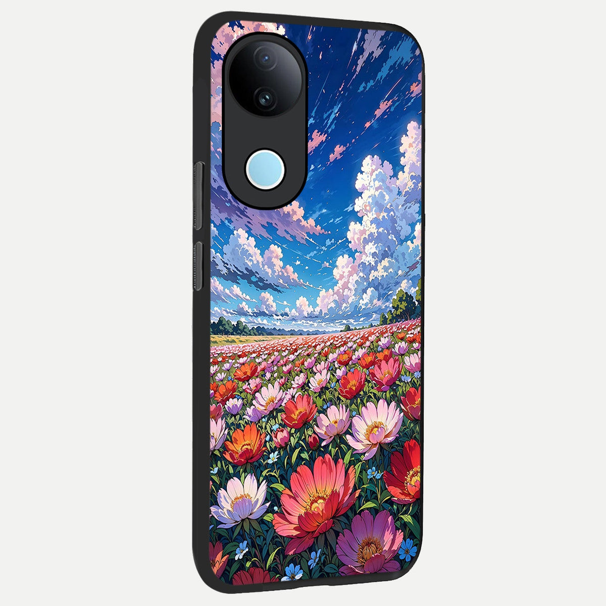 Blossom Sky Field back cover For iQOO Z10R 5G slim fit glass case with vibrant aesthetic design