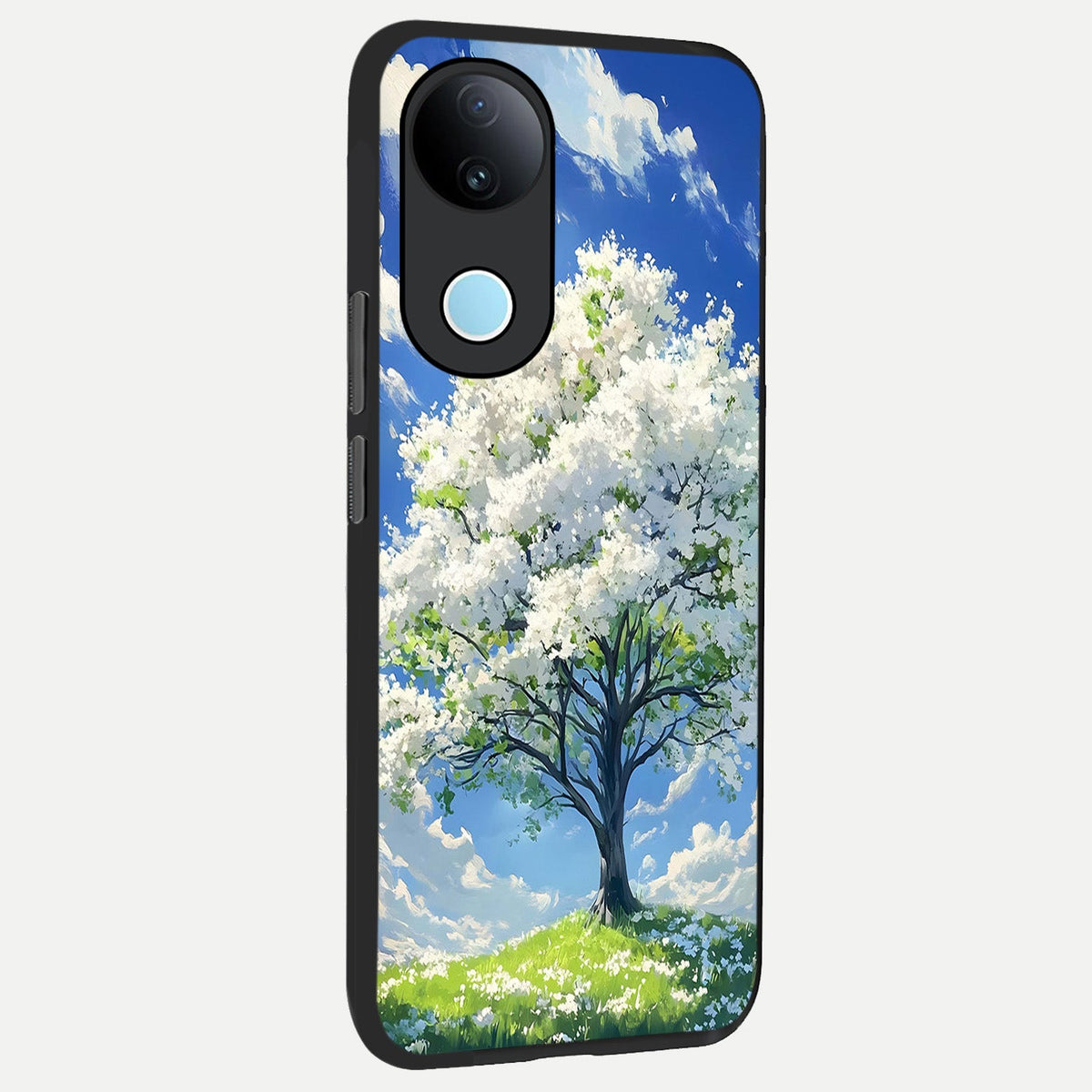 Blossom Sky Serenity back cover For iQOO Z10R 5G slim fit glass case with vibrant aesthetic design