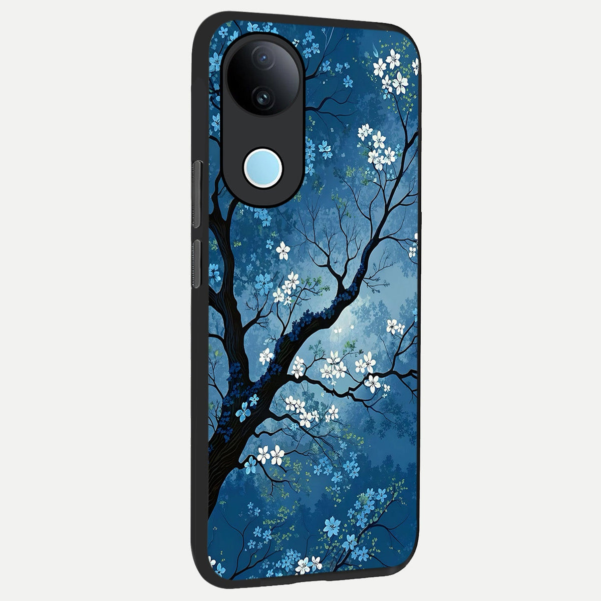Blue Tree Serenity back cover For iQOO Z10R 5G slim fit glass case with vibrant aesthetic design