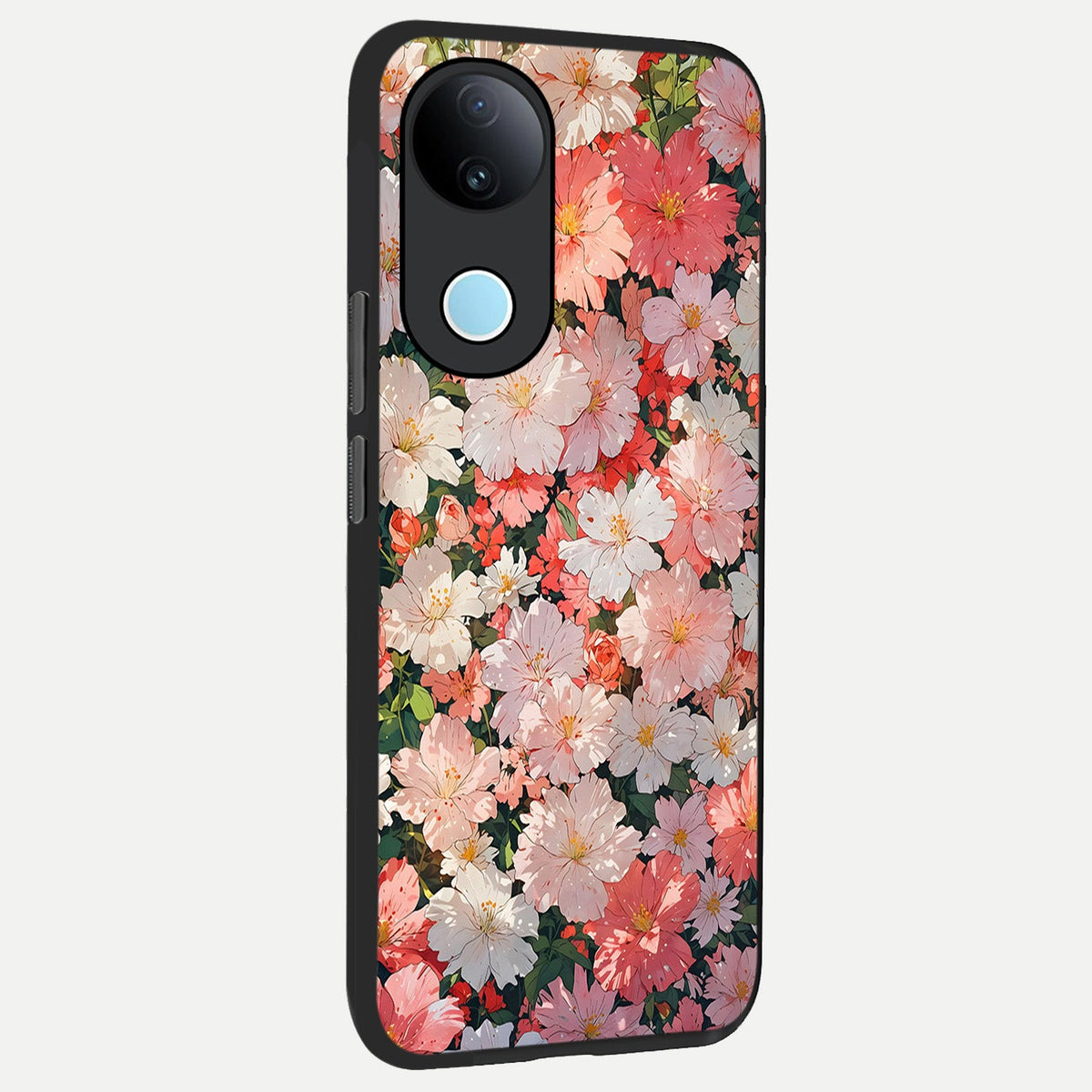 Blush Bloom Field back cover For iQOO Z10R 5G slim fit glass case with vibrant aesthetic design