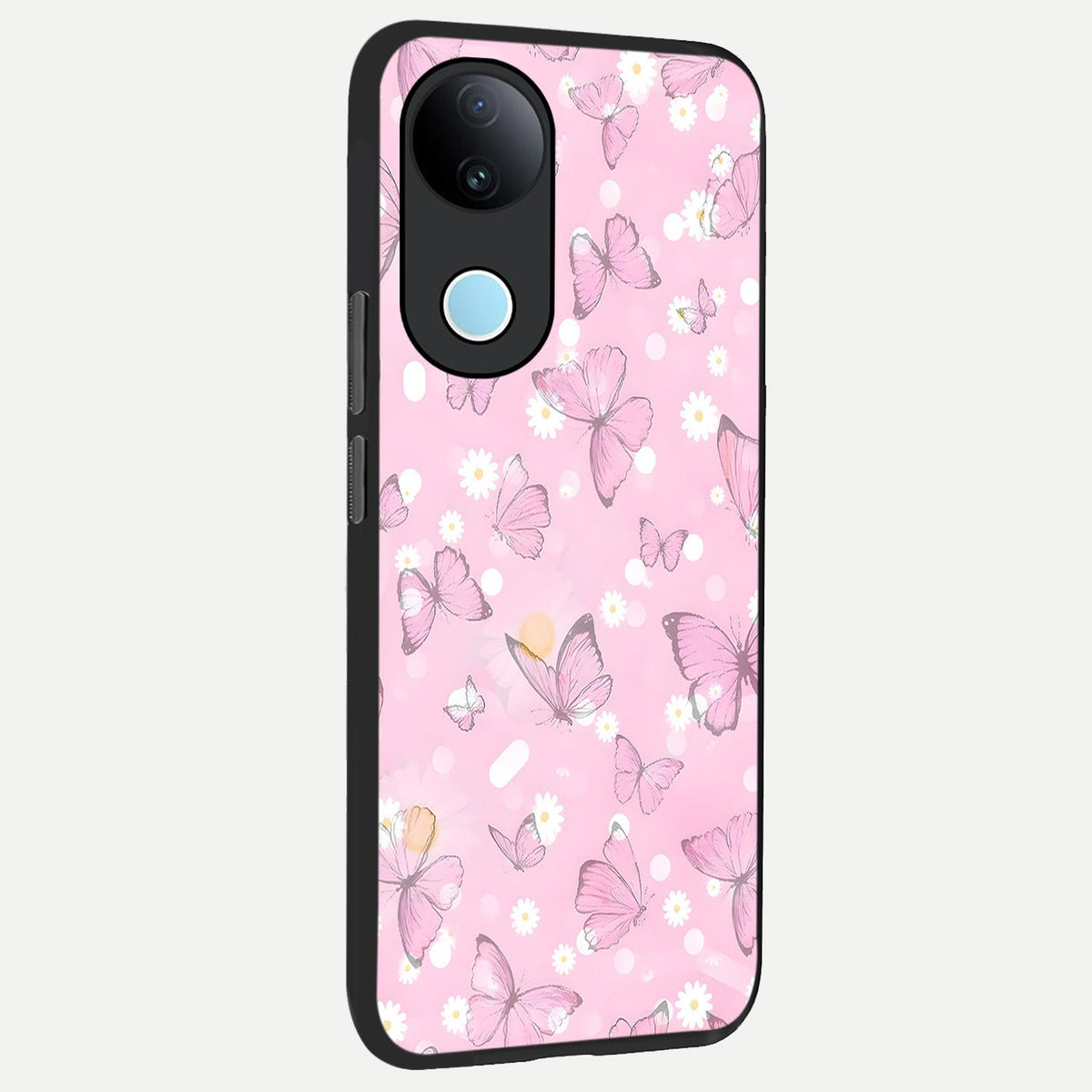 Blush Butterfly Garden back cover For iQOO Z10R 5G slim fit glass case with vibrant aesthetic design
