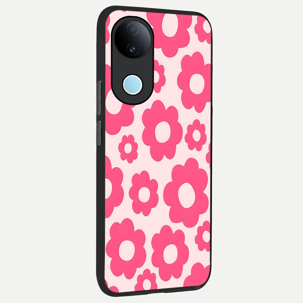 Blush Flower Pop back cover For iQOO Z10R 5G slim fit glass case with vibrant aesthetic design