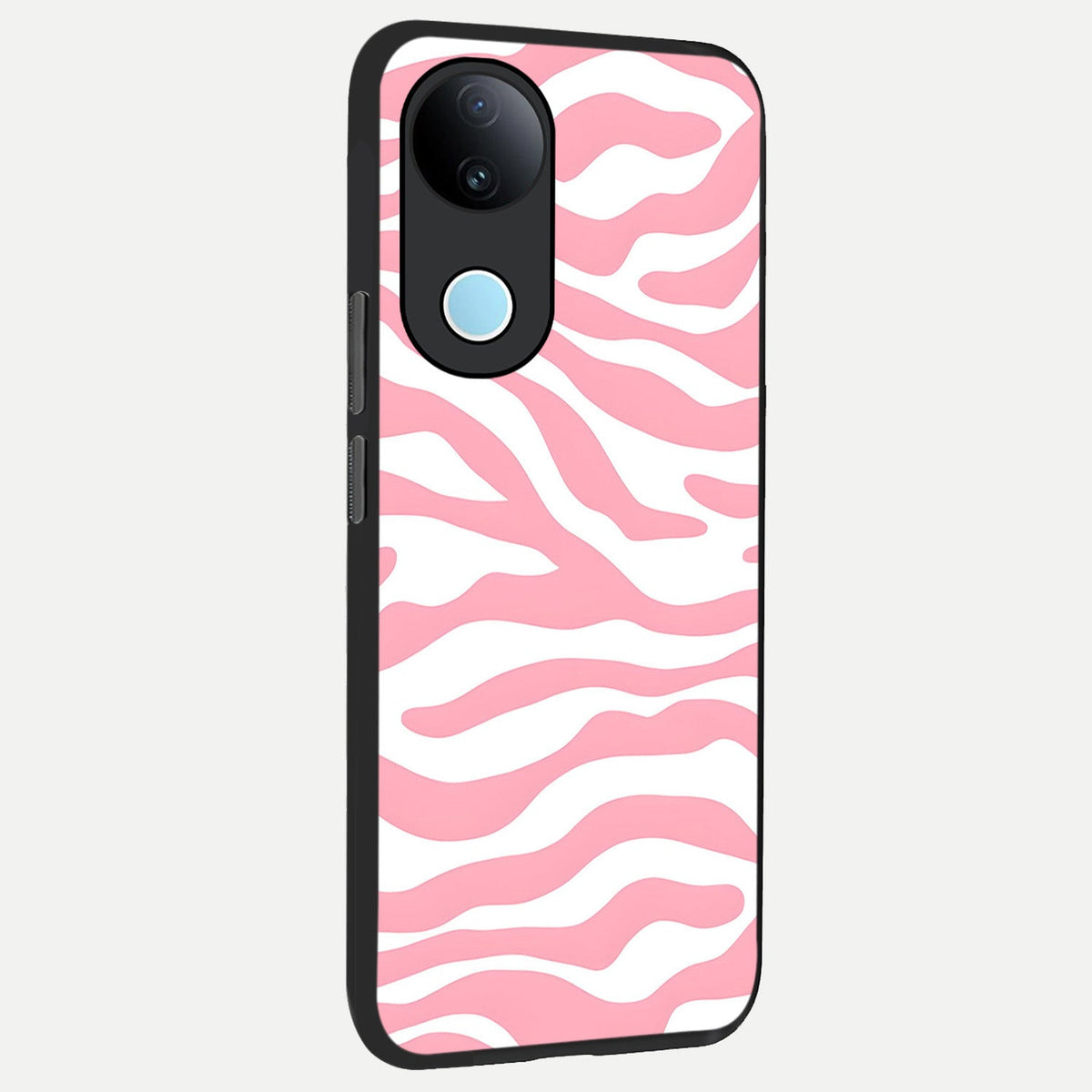 Blush Zebra Flow back cover For iQOO Z10R 5G slim fit glass case with vibrant aesthetic design