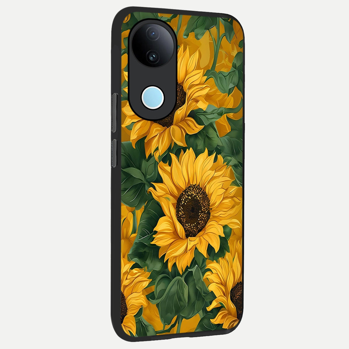 Bright Sunflower Bloom back cover For iQOO Z10R 5G slim fit glass case with vibrant aesthetic design