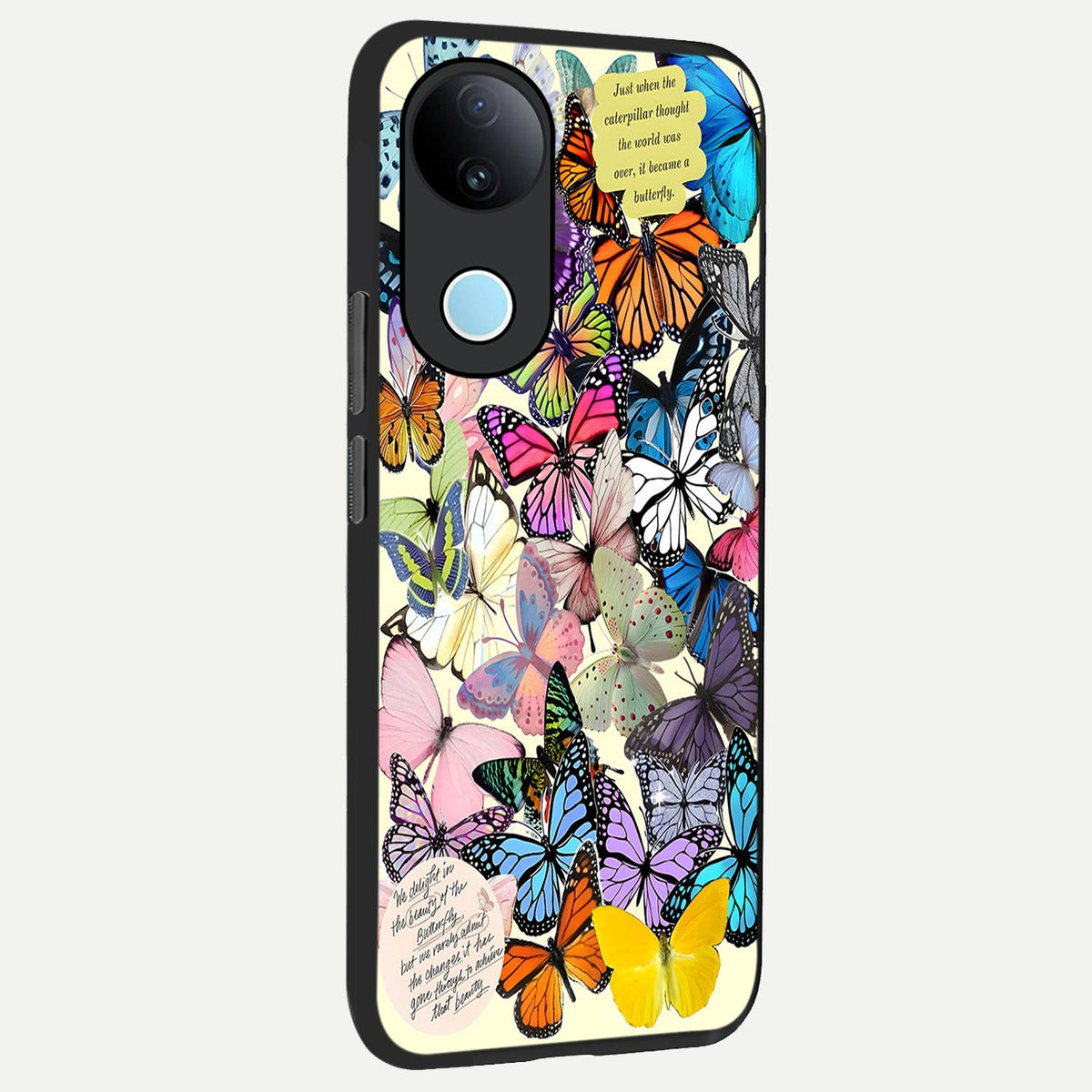 Butterflies Petal Dream back cover For iQOO Z10R 5G slim fit glass case with vibrant aesthetic design