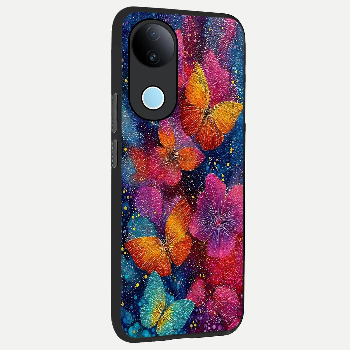 Butterfly Dream Mist back cover For iQOO Z10R 5G slim fit glass case with vibrant aesthetic design