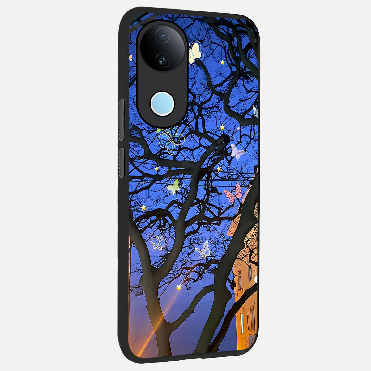Butterfly Night Magic back cover For iQOO Z10R 5G slim fit glass case with vibrant aesthetic design