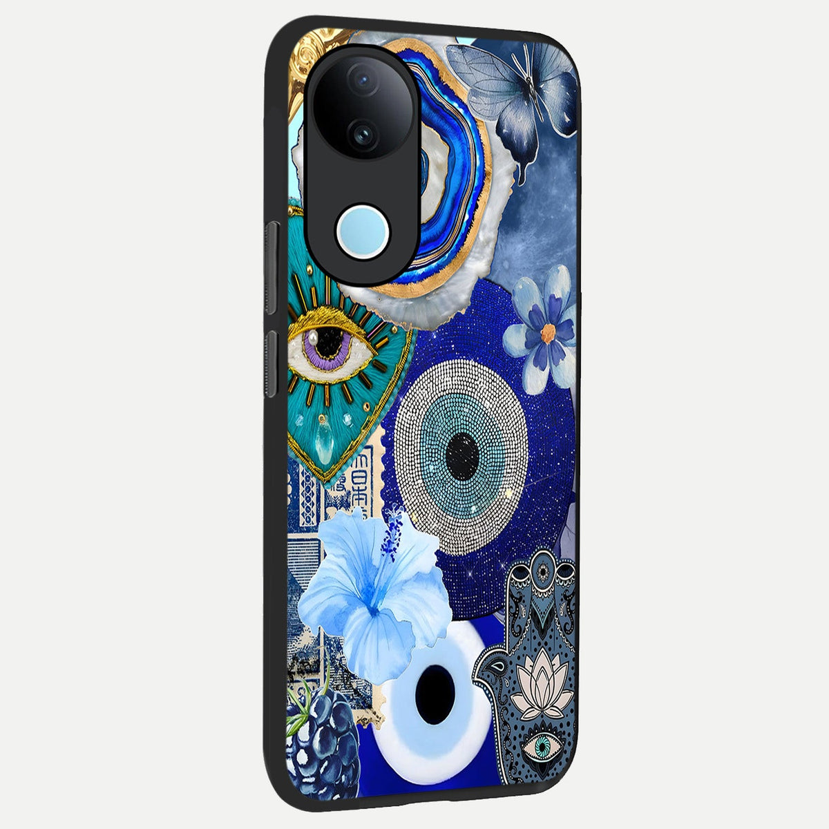 Celestial Blue Vision back cover For iQOO Z10R 5G slim fit glass case with vibrant aesthetic design