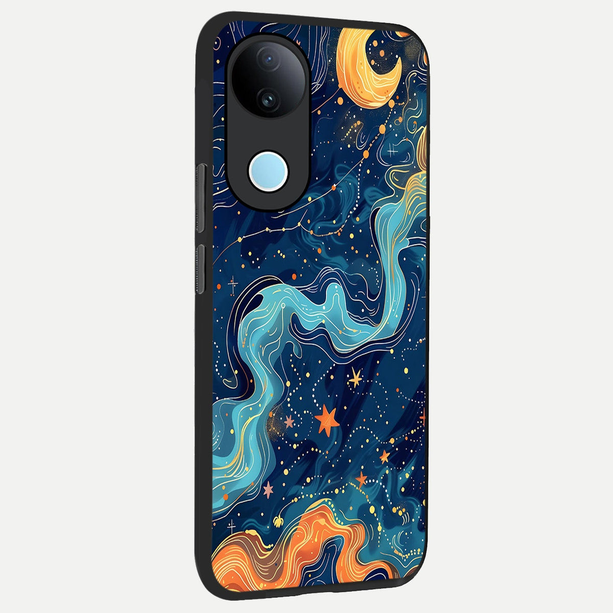 Celestial Dream Flow back cover For iQOO Z10R 5G slim fit glass case with vibrant aesthetic design