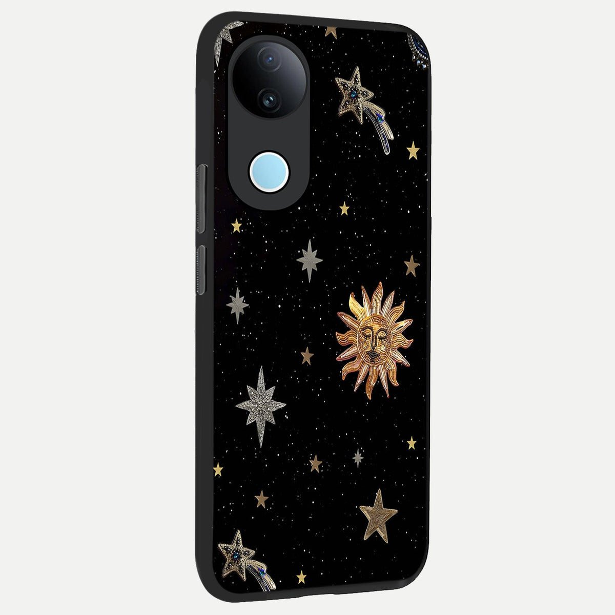 Celestial Moon With Stars back cover For iQOO Z10R 5G slim fit glass case with vibrant aesthetic design