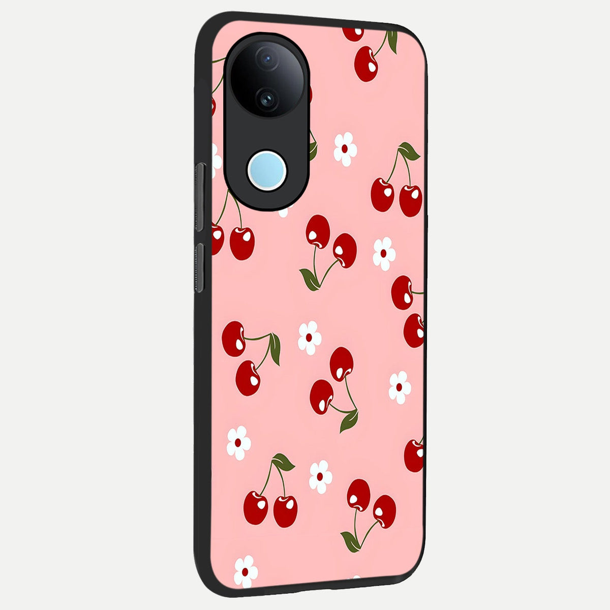 Cherry Love Mood back cover For iQOO Z10R 5G slim fit glass case with vibrant aesthetic design