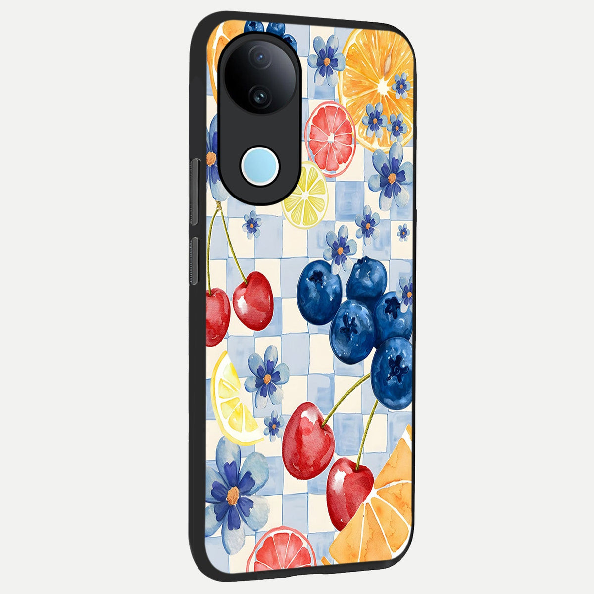 Citrus Bloom Joy back cover For iQOO Z10R 5G slim fit glass case with vibrant aesthetic design