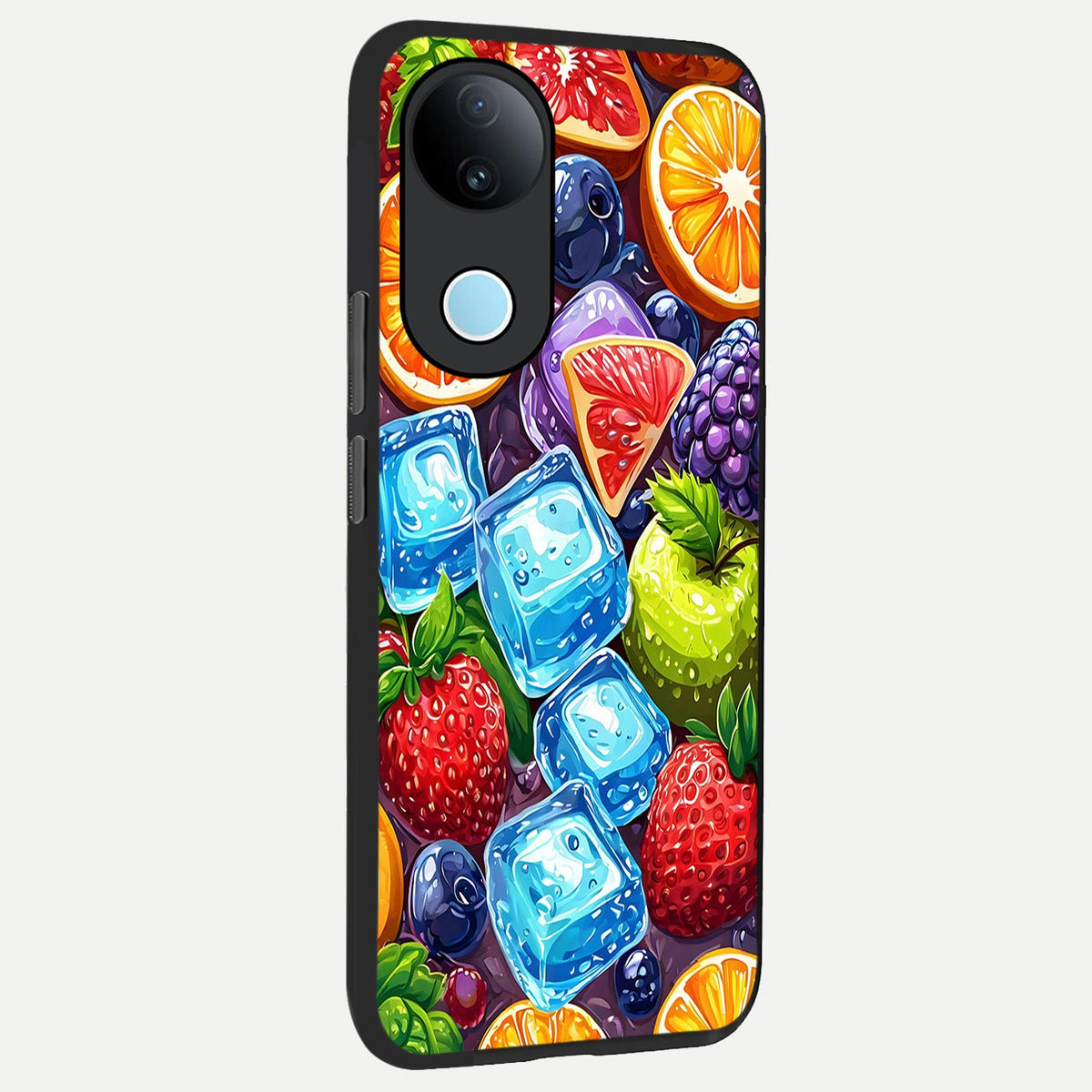 Colorful Fruits with Ice back cover For iQOO Z10R 5G slim fit glass case with vibrant aesthetic design